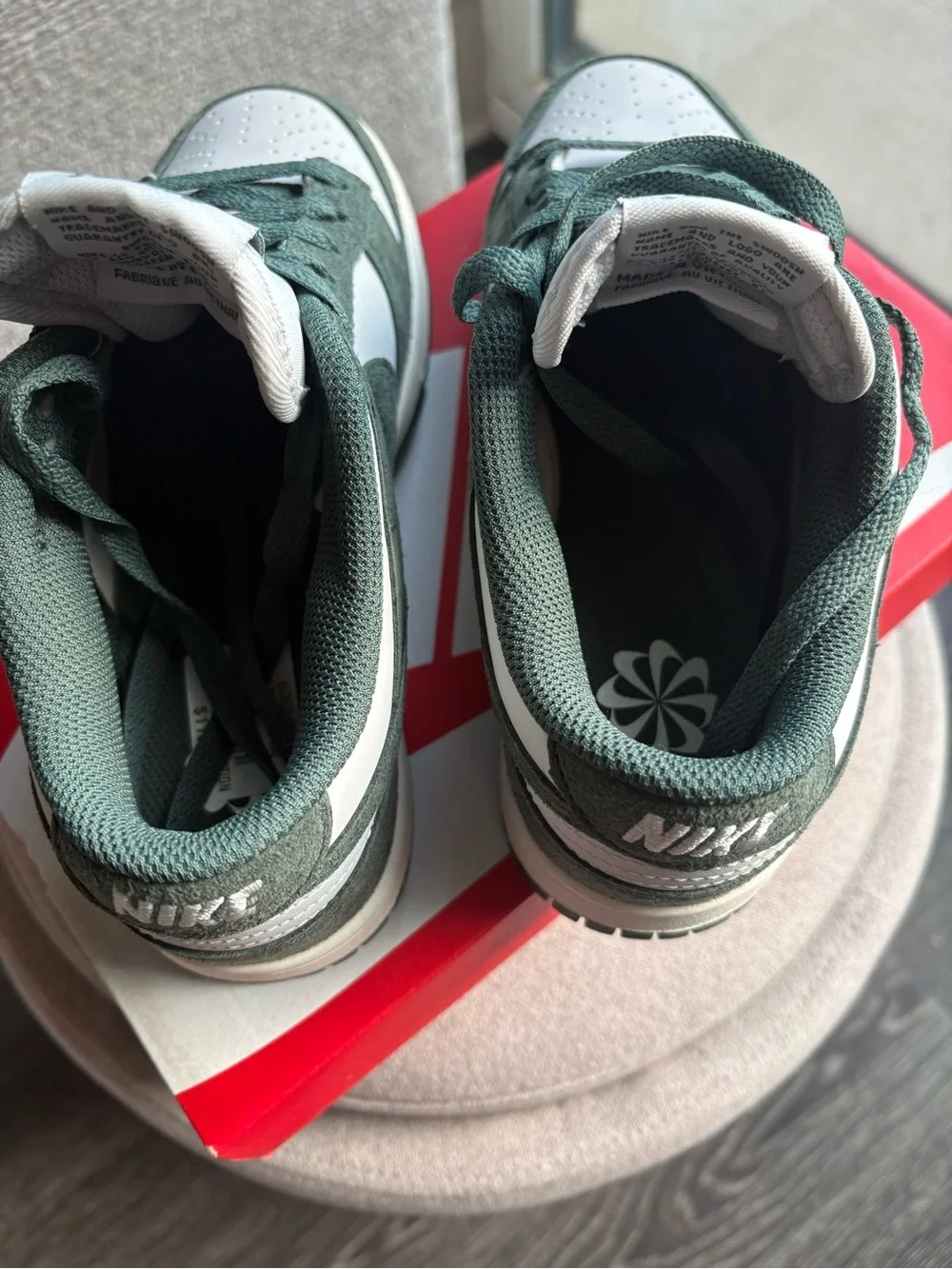Nike Dunk Low in Forest Green and White